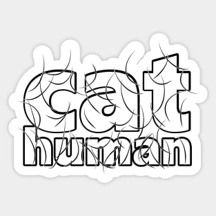 Cat Human Black Hair Sticker